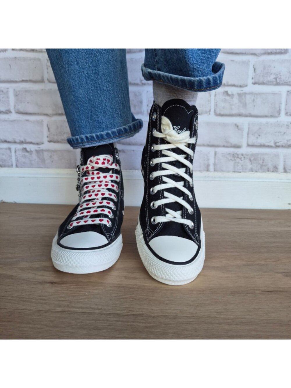 ⭐Converse Chuck Taylor Valentine's Day Sz 9 Womens shoes Sneaker Black A19056C - Picture 3 of 11